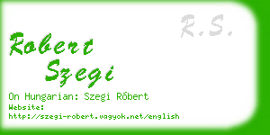robert szegi business card