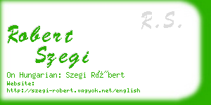 robert szegi business card